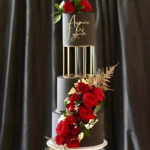 Gold Floating Cake Stand Elegant Metal Dessert Display Holder for Wedding Birthday Party Baby Shower Home Table Decor