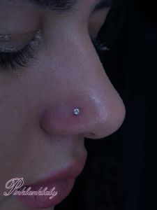 Pinkbankbaby Titanium Alloy G23 Diamond Embedded round Drill Insert Flat Bottom Lip Nose Ear Piercing Jewelry Fashion Accessories