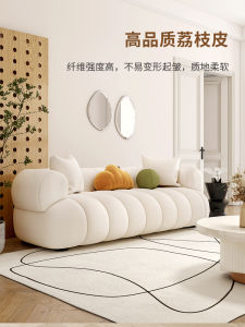 Cat Scratch Leather Caterpillar Sofa Modern Minimalist Leather Sofa Home Living Room Small Apartment Straight Row Tofu Block