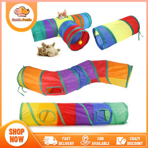 Pet Tunnel Set With Hanging Balls: A Fun & Collapsible Indoor Chasing Toy