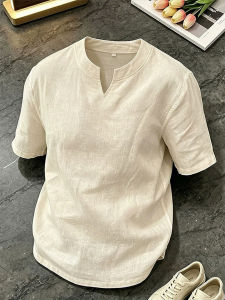 Áo Thun Hình Chữ V Apricot Linen-look
