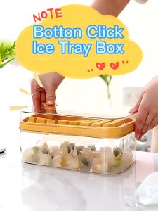 64 Grids Double Layer ICE Cube Maker Mould One Press Ice Tray ICE Cube Tray with Top Cover Silicone Ice Cube Mould Baby Food Storage Food Grade Silikon Dulang Ais Dengan Penutup两层妙咔一键出冰冰盒