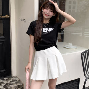 Sweet And Spicy Girl Short T-shirt Letter Print Sportswear Women Summer American Waist Baring Asymmetric Twist Knot Top
