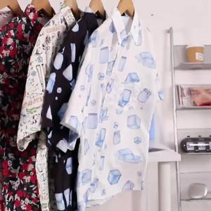 Palm Tree Beach Shirt Mens Short Sleeve Cuban Collar Casual Loose Shirt