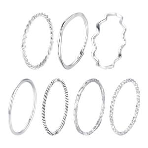S925 Sterling Silver Classic Plain Ring for Women Smooth Surface Fashionable Minimalist Ring Stackable Ring Jewelry Accessory