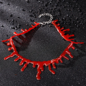Halloween Costumes Vampire Blood Drip Choker Necklace Party Cosplay Decorations Joke Gifts Woman Fashion Jewelry for Girls