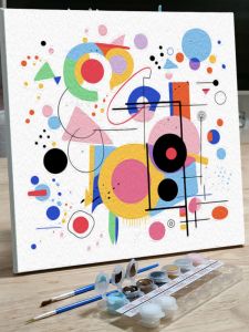 Childrens DIY Handmade Number Oil Painting Coloring Abstract Decorative Painting Simple Filling Painting Small Size Canvas Art