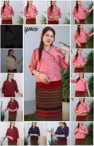 (พร้อมส่ง) เสื้อเจ้านาง ปักดอกไม้ 36 38 40 42 งานปักมือ คอวี กระดุมมัดใช้งานได้จริง มีบริการเก็บปลายทาง