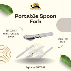 Stainless Steel Portable Cutlery Set Western Knife Fork Spoon Camping Outdoor Cutlery Set Three Piece Set Sudu Garpu Set
