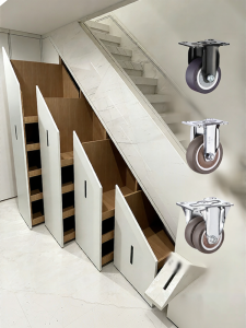 FANGXIANSHENG | Staircase Under Utilization Triangular Shoe Storage Cabinet Casters