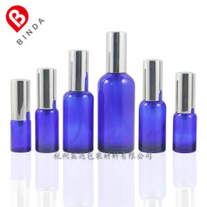 Binda Y 10 15 20 30 50 100ml Blue Glass Lotion Bottle Press Spray Bottle Bright Silver Mist Nozzle