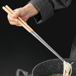 Stainless Steel Chopsticks Long Chopsticks Cook Noodles Deep Fried Hot Pot Chinese Chopsticks Reusable Metal Chopstick Tableware