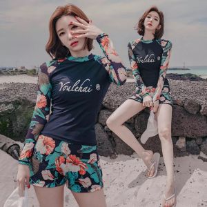 Bikini đồ bơi nữ áo dài tay quần short trẻ trung BK-351a