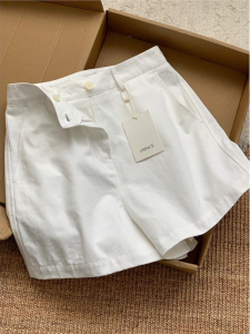 High Waist A-Line Cotton Linen Shorts White Lengthening Legs Effect Summer Casual Style City Walk Suitable for plus Size