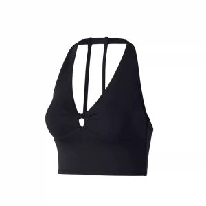 Breathable Adjustable Strap V-neck Bow Design Sports Bra