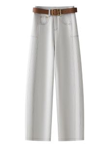 High Waist Straight Leg Jeans Womens Spring Autumn Loose Wide Leg Pants Slimming Banana Shape Casual Comfortable Denim