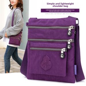 กระเป๋าสะพายข้างผ้าไนลอน กันน้ำ กระเป๋าผู้หญิง กระเป๋าผ้าใบ กระเป๋าทรงสี่เหลี่ยมเล็กหลายชั้น กระเป๋าแม่ กระเป๋าสะพายข้างแบบลำลอง