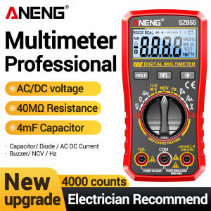 ANENG | ANENG SZ855 Digital Multimeter Dual‑Tube Anti‑Overload 4000 Counts NCV Non‑Contact Detector AC DC Voltage Current Resistance
