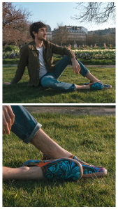 UIN Malaga Mens Walking Travel Shoes Slip On Canvas Loafers Lightweight Art Painted Flat Shoes