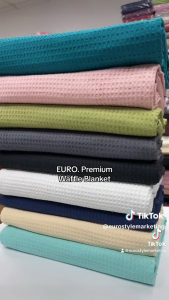 EURO. Waffle Blanket Cotton Selimut Hospital 154x204cm Premium Pastel Color
