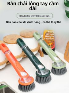Bàn Chải Rửa Nồi Dài Tay Cầm Tự Động Bổ Sung Chất Lỏng Dụng Cụ Vệ Sinh Nhà Bếp Bàn Chải Rửa Bát Bàn Chải Rửa Nồi Chuyên Dụng Bóng Vệ Sinh Pet