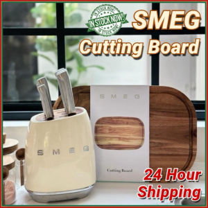 Italian SMEG Solid Wood Cutting Board Chopping Board Double Side Acacia Wood Lacquer-Free Wax-Free