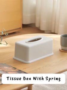 CozE ABS Material Desktop Tissue Box With Spring and AntiSlip Mat Suitable For Multiple Tissue Paper