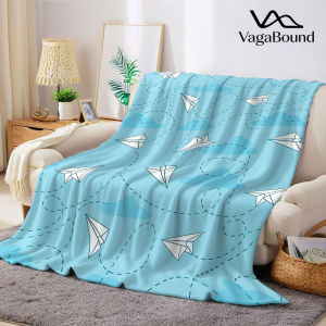 BILIBILI | Paper Plane Cloud Flannel Blanket Warm Soft Halloween Christmas Decorative Couch Warm Cozy All-Season Gift