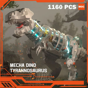MOC thành phố cơ khí Tyrannosaurus khối xây dựng chiếu sáng bộ Mecha khủng long lắp ráp con số gạch đồ chơi cho trẻ em người lớn Gif Tương thích với LEGO