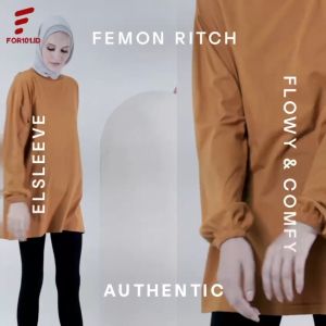 Kaos Wanita Lengan Panjang Oversize Blouse Lengan Balon LD 130 Busui Friendly Femonritch