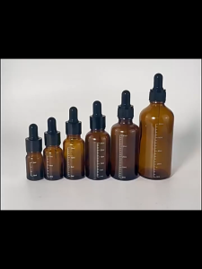 ชุด 2 ชิ้น ขวดหยดสีชา ขวดหยดมีสะเกล dropper ขวดแก้วหัวบีบหยด 10 / 20 /50 ml