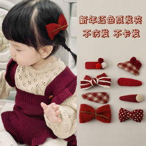 Red Butterfly Knot Hair Clips for Babies Non-Damaging Children's Headwear Female Toddler Hair Accessories Hairpins by Eraser Brand