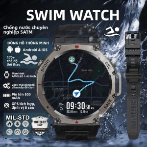 Đồng Hồ Thông Minh Thể Thao Quân Sự GPS T-Rex 3 Màn Hình AMOLED HD Gọi Bluetooth Theo Dõi Sức Khỏe Chống Nước Dành Cho Người Lớn Tích Hợp Theo Dõi Nhịp Tim