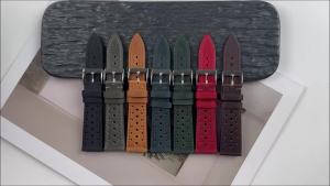 18mm 19mm 20mm 21mm 22mm 24mm Breathable Porous Vintage Racing Leather Watch Strap for Omega for Seiko Quick Release Watch Bands