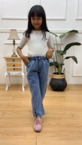 Celana Jeans Anak Kids Denim Palazzo Girls Kulot Anak Remaja Perempuan Usia 6-13 Tahun