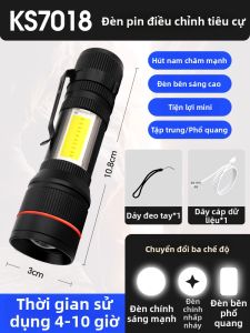 Đèn Pin Sạc Nhỏ Gọn Bền Chống Nước Zoom Ngoài Trời