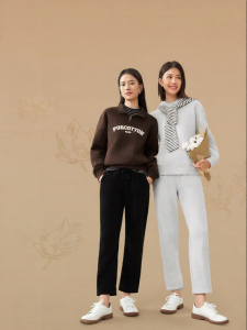Purcotton | Cotton Thermal Long Straight Trousers for Casual and Sport Use