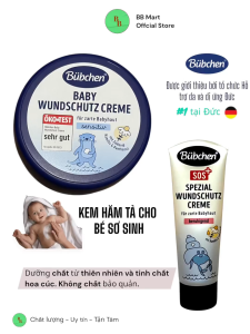 Kem Chống hăm Bubchen Baby Wundschutz Creme 150ml và Hết hăm Bubchen Spezial Wunschutzcreme Creme 75ml