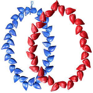 Roman Reigns Red Ula Fala Lei Jey Uso Blue Necklace Handmade Polynesian Cultural Gift Tribal Chief Samoan Accessories