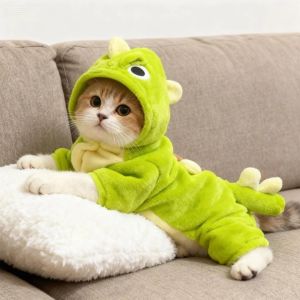Petone dOrage | With Buckle Fleece Thickened Warmth Hooded Cat Clothes