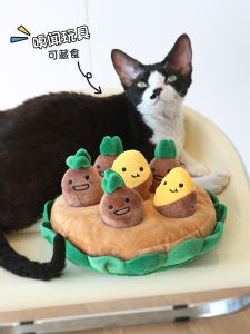 Ins Pulling Carrot And Sweet Potato Pet Hide Food Sound Making Toys for Cats And Dogs Boredom Breaker Smell And Sound Emitting Toys