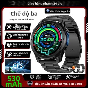 Đồng Hồ Thông Minh Dành Cho Quân Đội Thiết Bị Theo Dõi GPS Chống Nước IP68 Thể Thao Gọi BT La Bàn Ngoài Trời Theo Dõi Sức Khỏe Cho Android & iOS