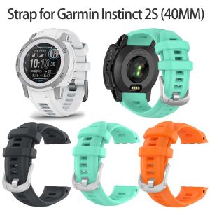 Soft Silicone Strap Fashion Watch Band Bracelet For Garmin Instinct 2S (40MM) Replaceable Rubber Wristband