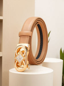 Genuine Leather Belt for Women with Automatic Buckle Military Training Waist Belt Fashionable Versatile Cowhide Belt