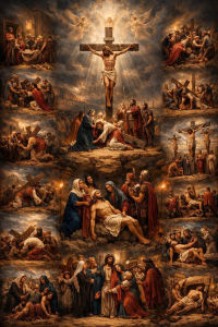 Kayou | 500/1000/1200/2000 PCS Jigsaw Puzzles Jesus The Course of Events Family Activity Games for Gameroom Bedroom Home Decor