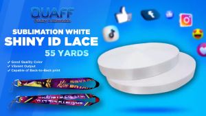Linework: Sublimation Printable Double-sided White Shiny ID Lace Lanyard (55 yards/roll)