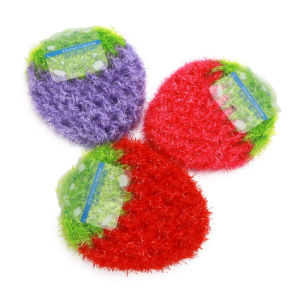 Strawberry Pattern Kitchen Cleaning Dishcloth Non-Stick Oil Easy to Clean No Shedding Household Scrubber Dish Brush