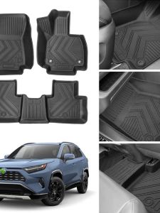 Hong Kong Version Toyota RAV4 Right-Hand Drive Car Floor Mat TPE Rubber Double Layer Stripe Pattern Customized Vehicle Mat