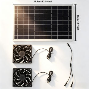 Solar Powered Air Circulation Fan 10W 15W Weather Resistant Ventilation Exhaust Fan for Chicken Coop Pet House Greenhouse Shed