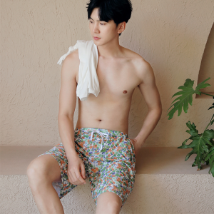 Couples One-Piece Swimsuit Beach Vacation Thermal Spa Mens Beach Pants Floral Print Sweet Girls Short Sleeve Swimsuit